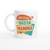 Färgglad mugg med texten “Världens bästa mamma” – rolig present med tryck för mamma, perfekt till mors dag eller födelsedag